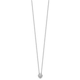 Sterling Shimmer Sterling Silver Rhodium-plated CZ 66 Stone 16 inch with 2 inch extender Pave Heart Necklace